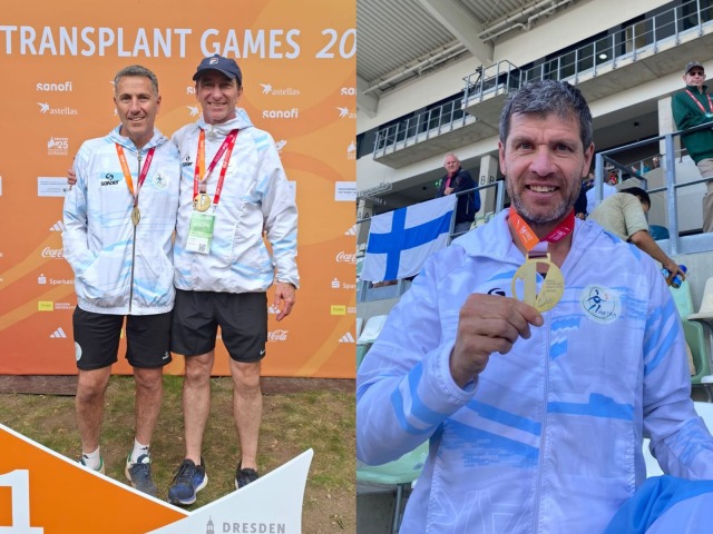 Dos campeones en los juegos mundiales de trasplantados